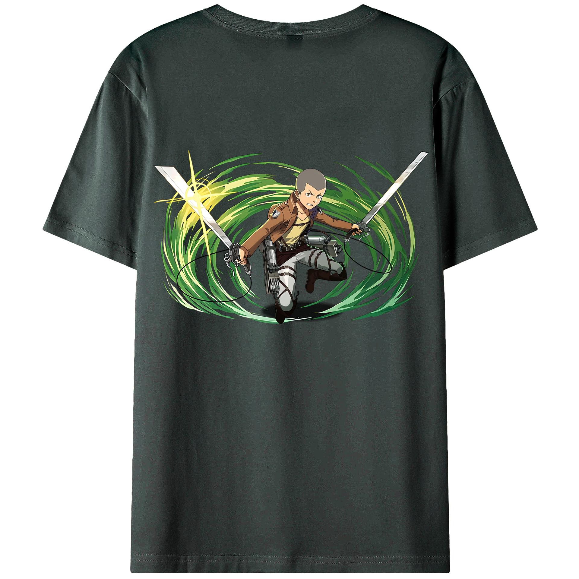 （画像用） 進撃の巨人 コニー·スプリンガー Attack on Titan Connie Springer 綿100％ メンズ半袖Tシャツ（バックプリント） 通気性